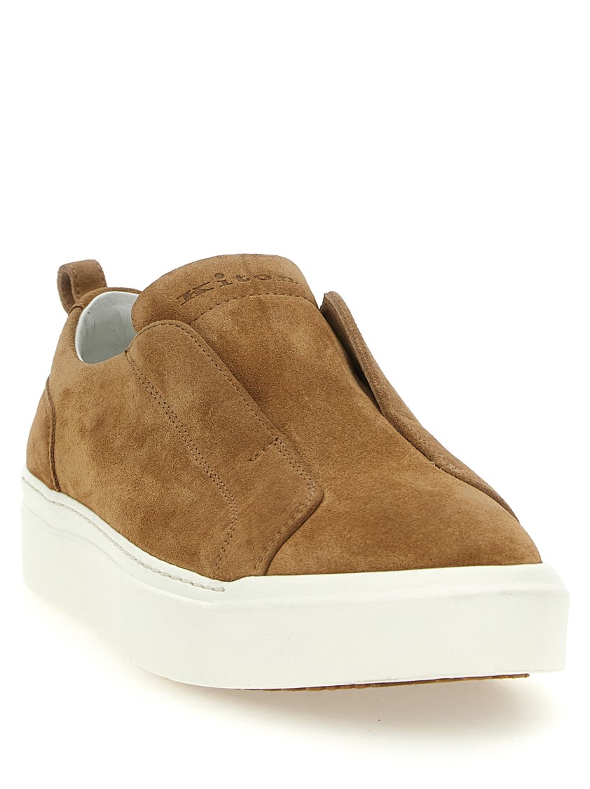 Kiton Brown Suede Slip-On Sneakers in Brown | THE LIST