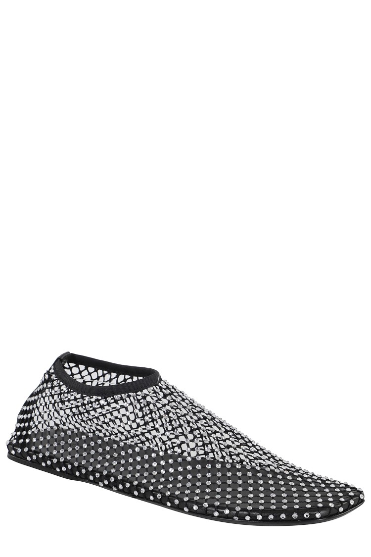 Christopher Esber Mesh Ballerina Flats With Micro Crystals Women In Black