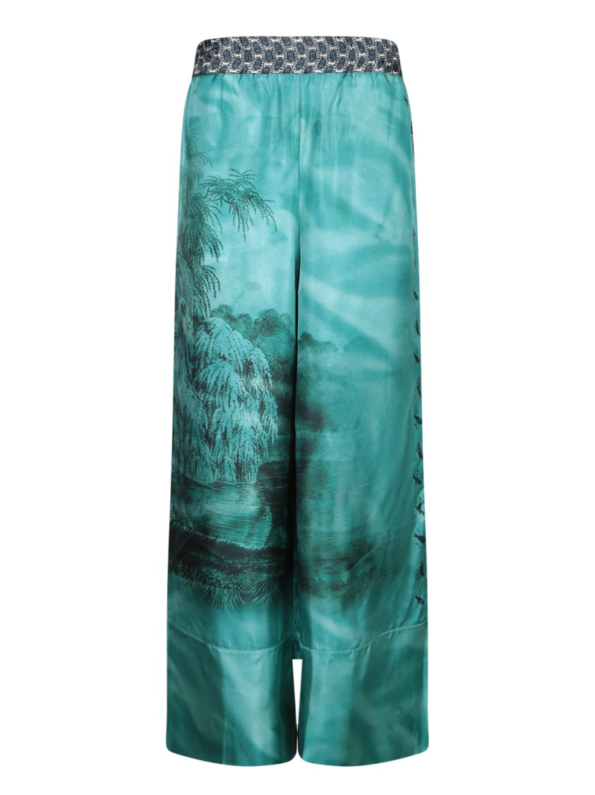 Pierre-louis Mascia Wide-leg Trousers With Botanical Print