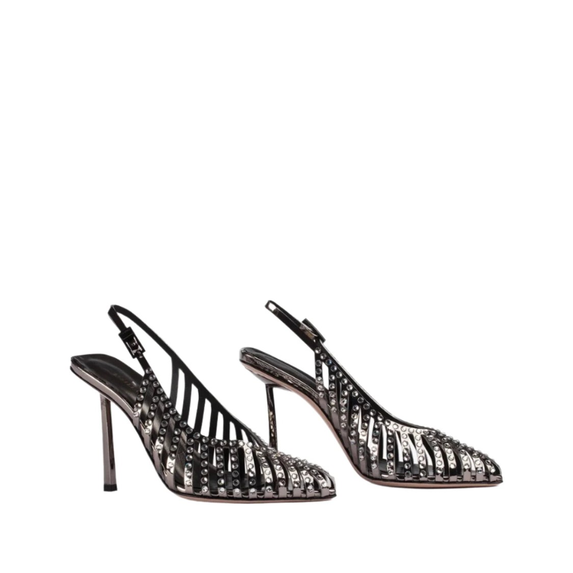 Le Silla Cage Pumps Silver