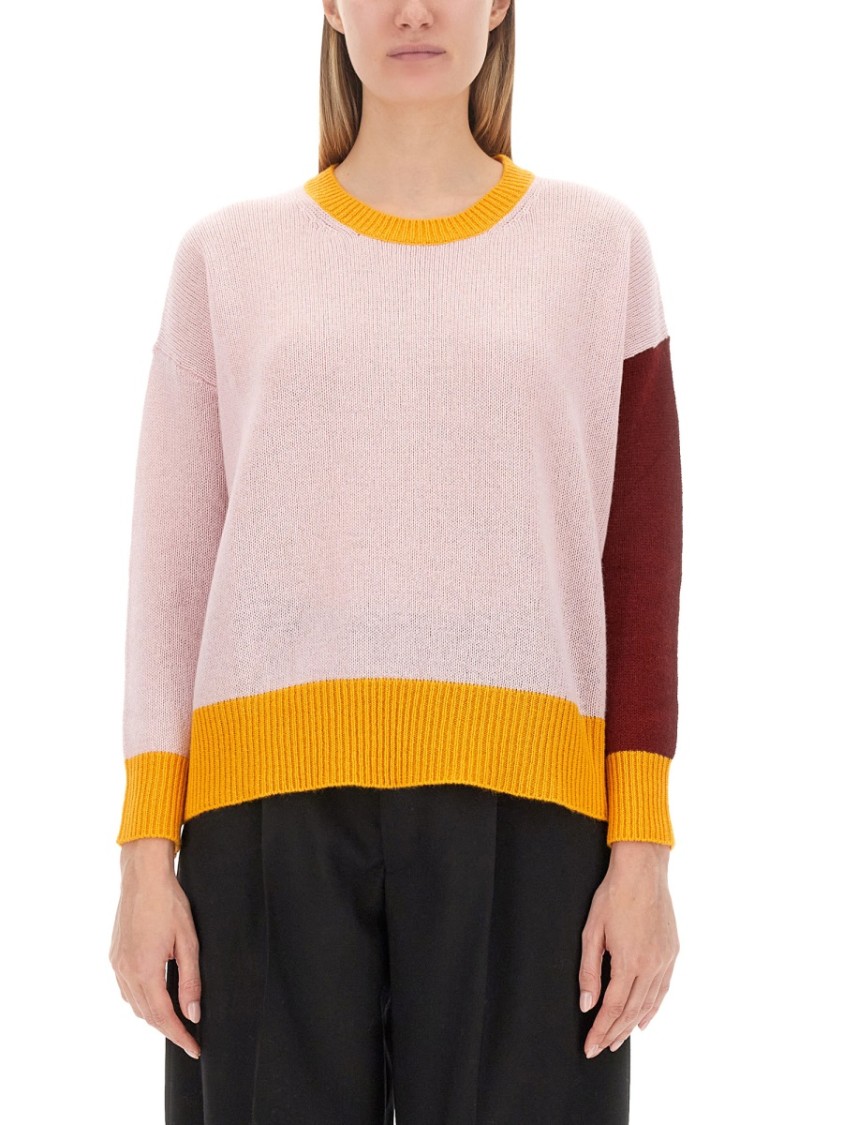 Marni Pink Colour-block Cashmere Jumper