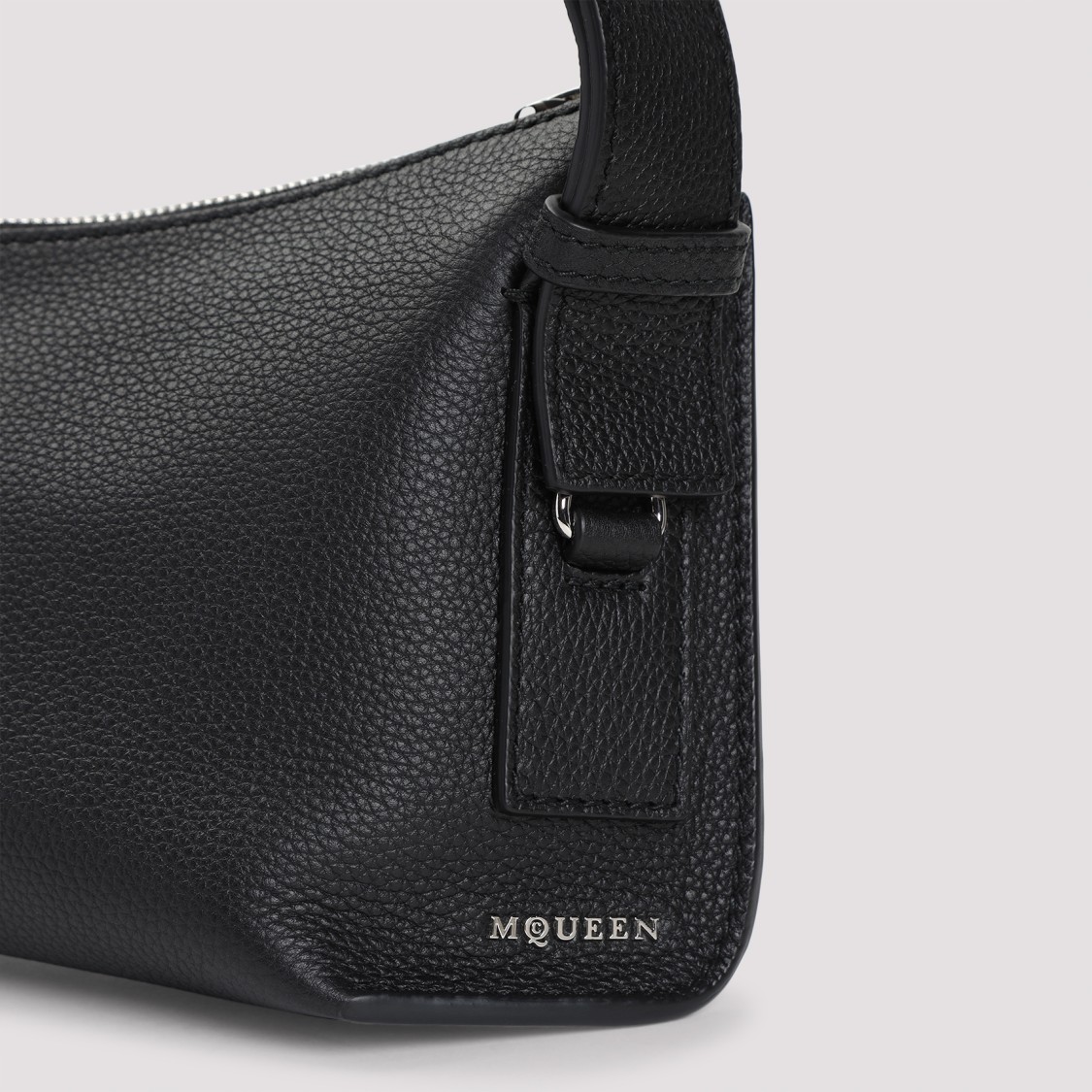 Alexander Mcqueen Calf Leather Shoulder Bag In Black