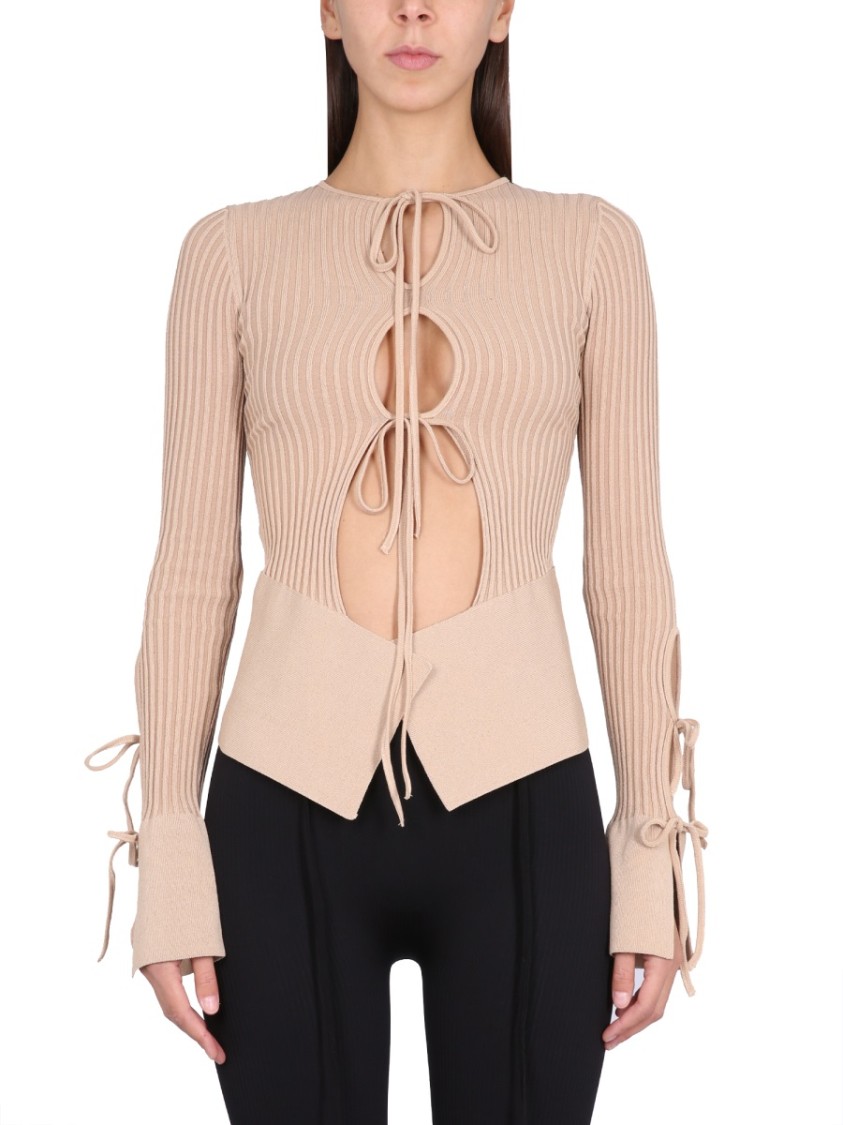 Andreädamo Andreâdamo Knitted Cardigan With Adjustable Front Closure