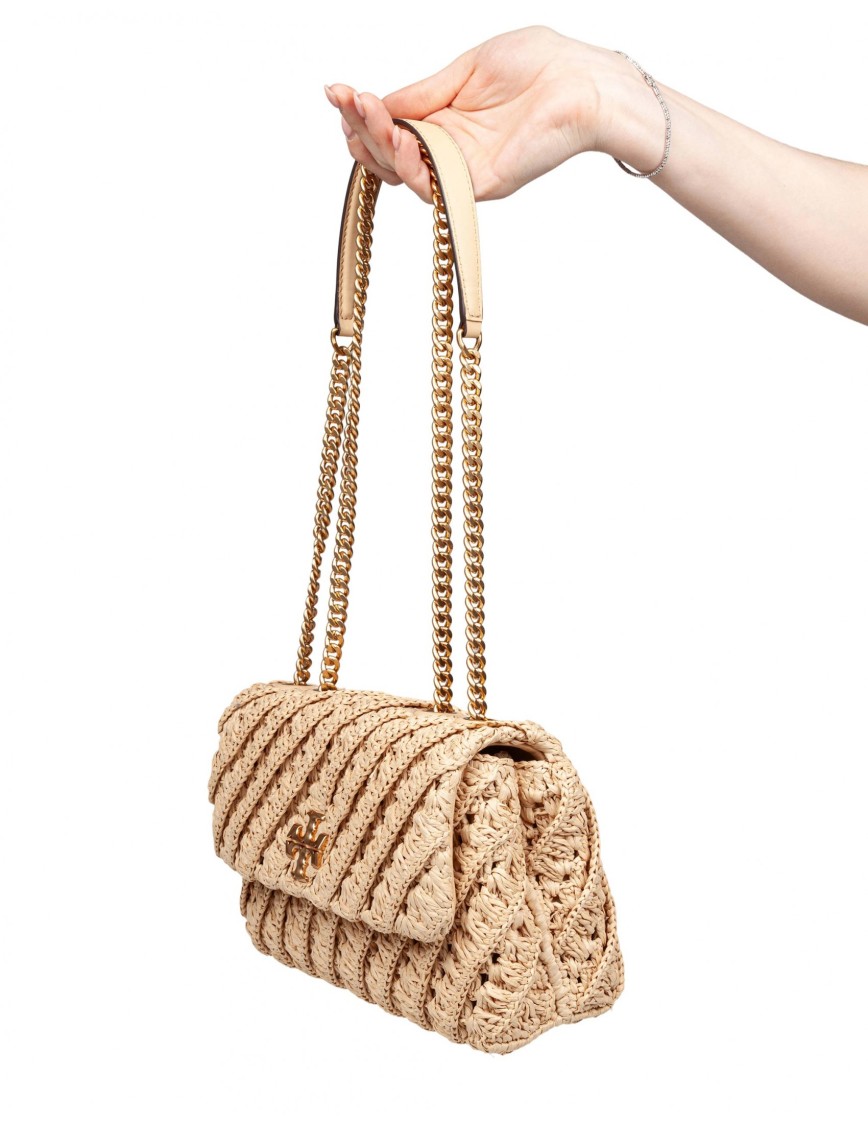 Tory Burch Kira Woven Small Convertible Shoulder Bag In Neutral