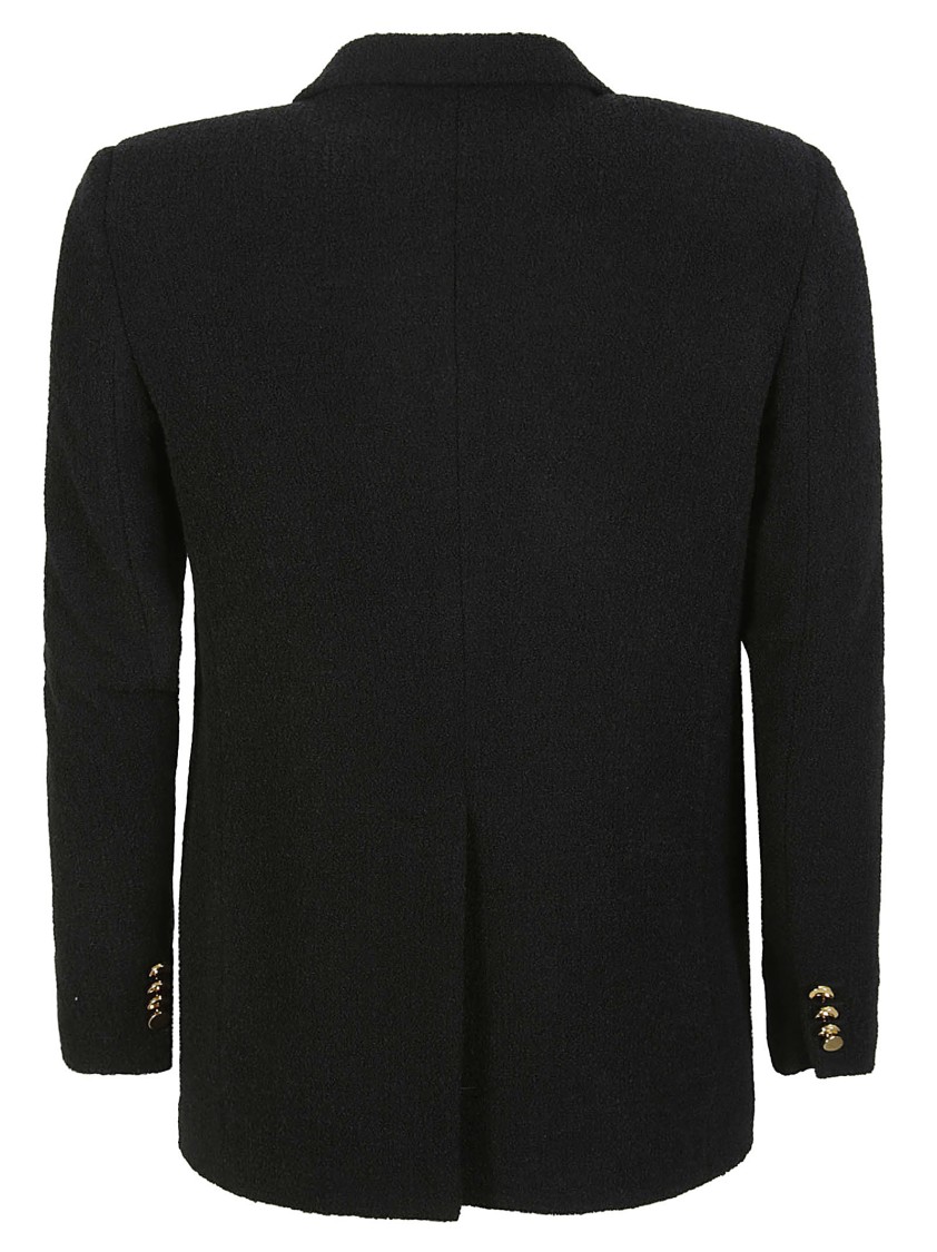 Tagliatore Boucle Double-breasted Jacket Gold-tone Buttons In Black