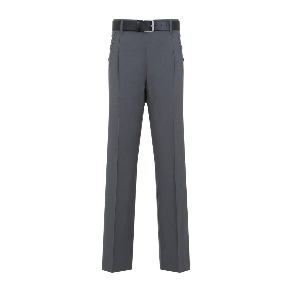 Moschino Cotton Pants With Belt Loops And Button Detailing In Grey