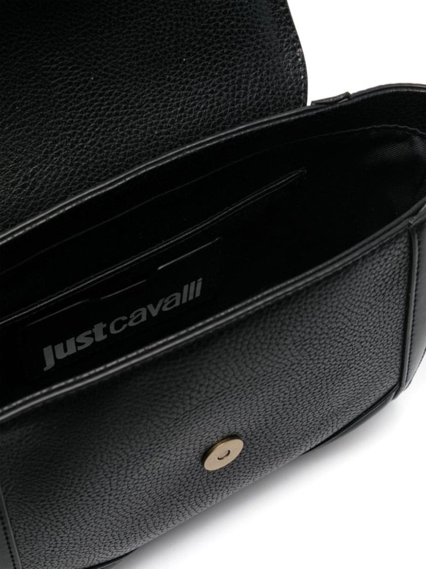 Just Cavalli Sleek Handbag With Iconic Logo And Spacious Interior In Black