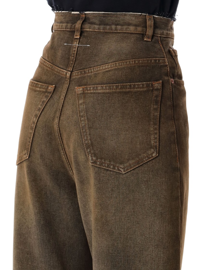 Shop Mm6 Maison Margiela Mm6 By Maison Margiela 5-pocket Denim Trousers In Green