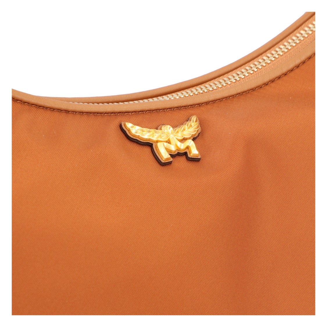 Mcm Aren Hobo Bag In Recycled Nylon And Monogram Print Leather In Brown