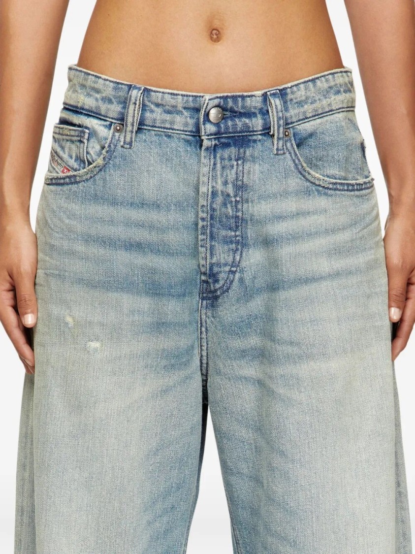 Diesel Jeans Gamba Larga In Blue