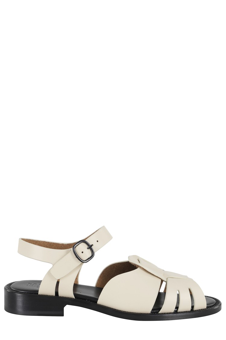 Hereu Round-headed Flat Sandals In Neutrals