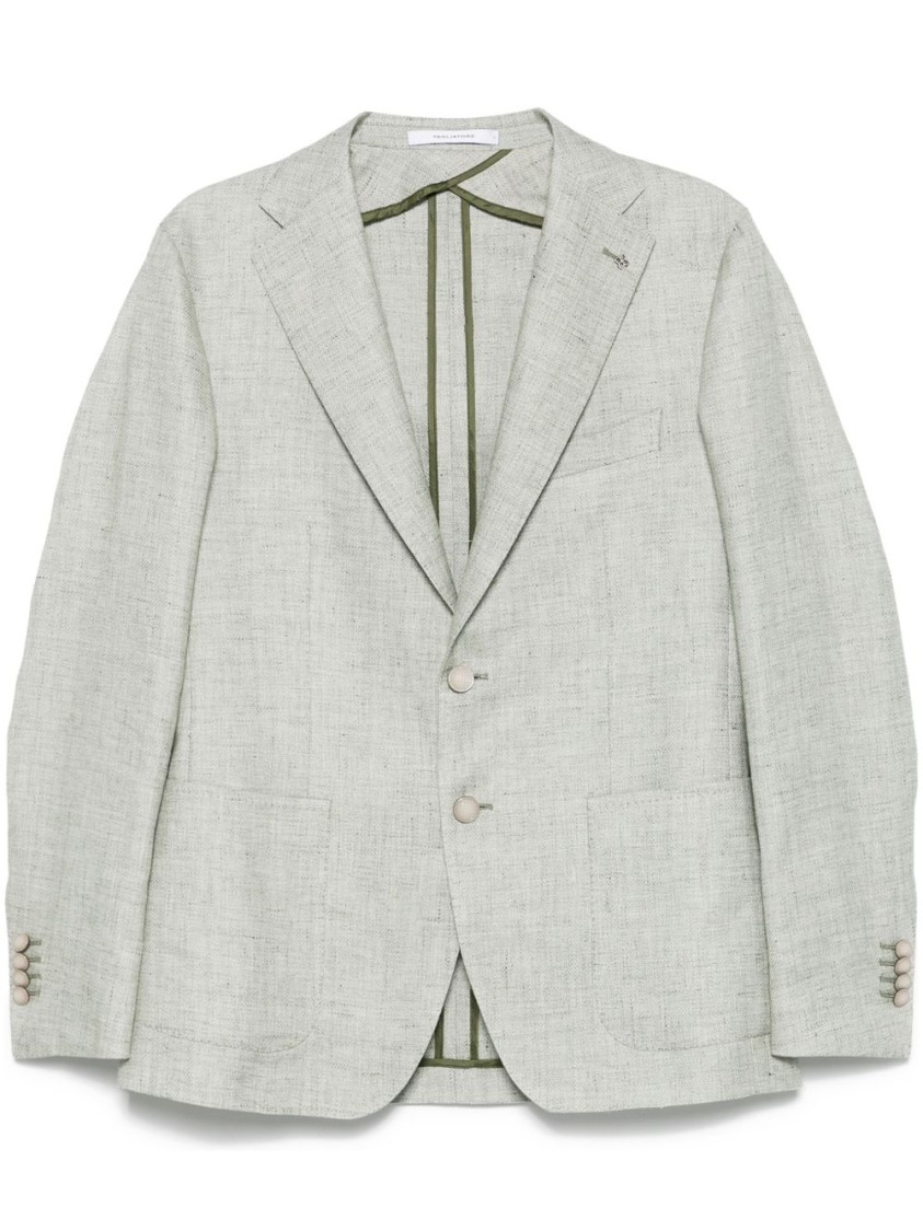 TAGLIATORE TAGLIATORE LIGHT GREEN TEXTURED SUIT JACKET