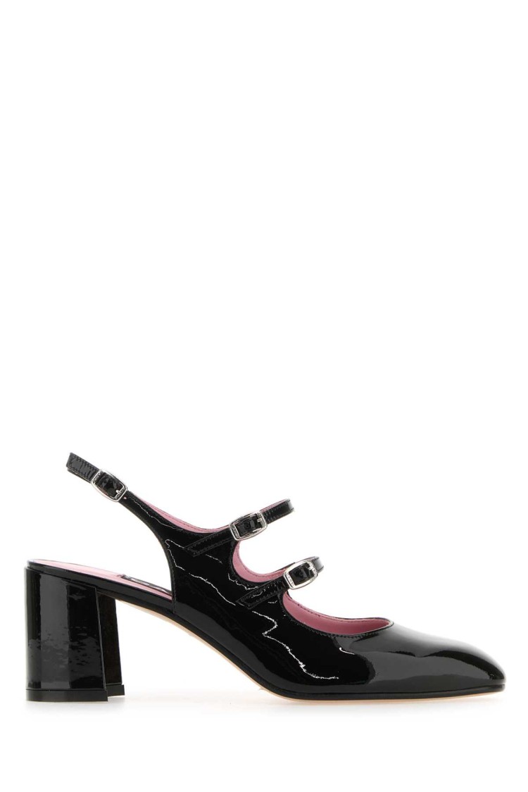 Carel Paris Black Leather Banana Pumps