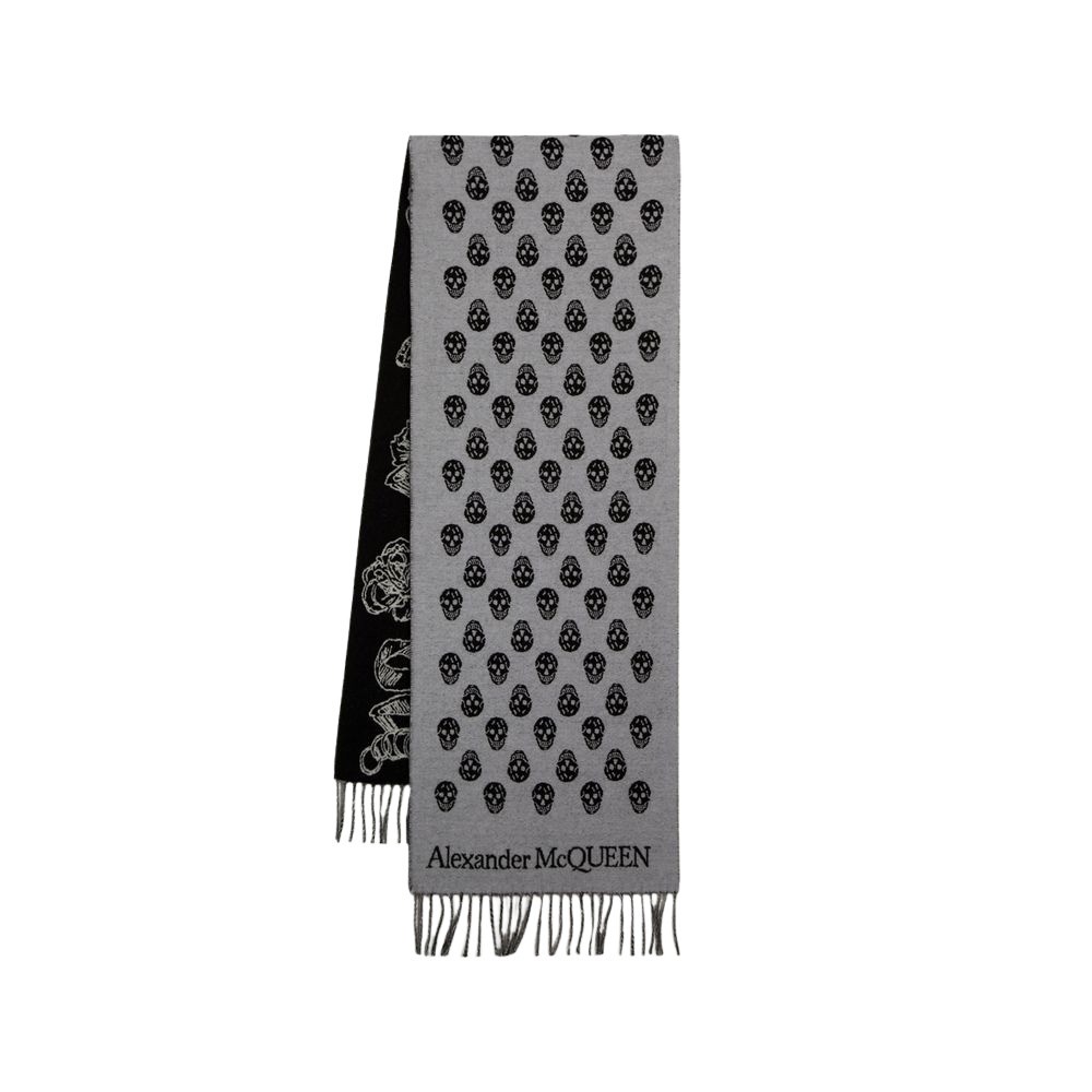スカーフ Ribbon Reverse Scarf - Alexander Mcqueen - Wool - Grey Alexander Mcqueen Ribbon Reverse Scarf - Wool - Grey | THE LIST