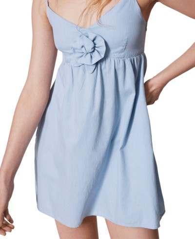Shop Twinset Actitude Light Blue Chambray Mini Dress
