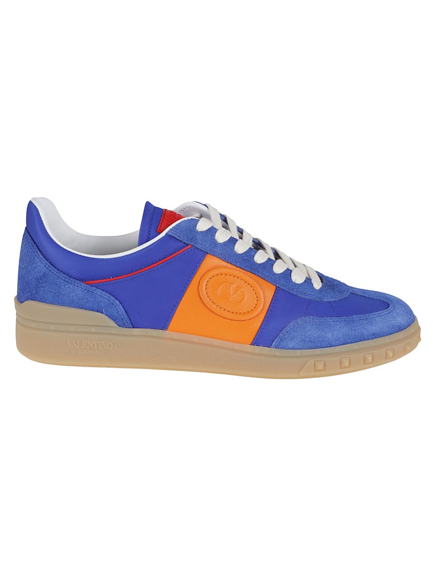 Valentino Multicolor Split Leather And Leather Upvillage Sneakers In Blue