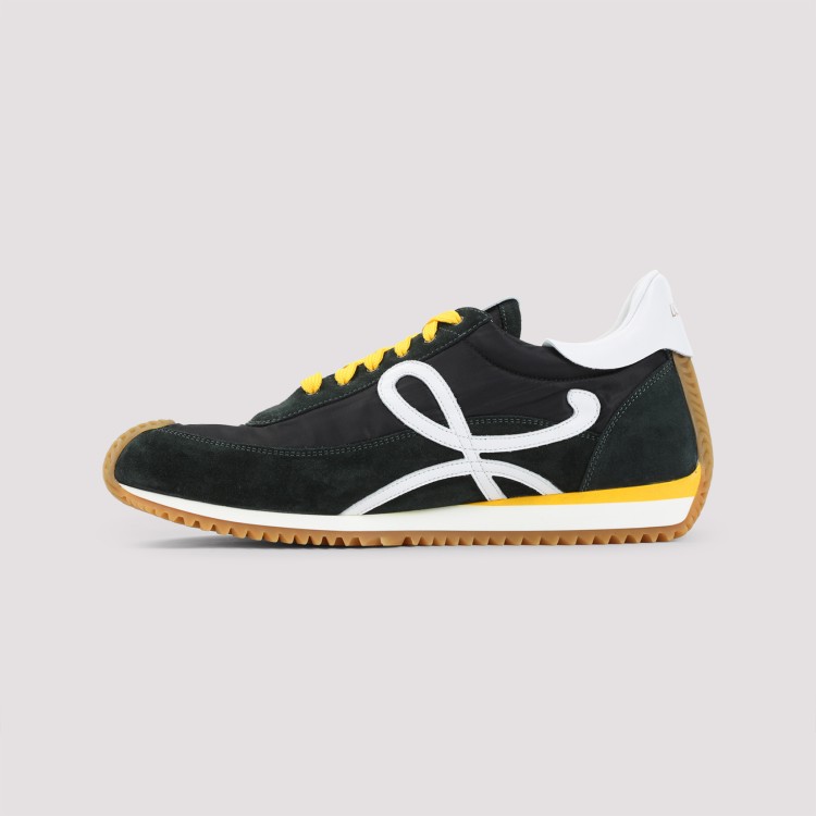 Loewe Dark Green Nylon And Calf Leather Sneakers | THE LIST Loewe Dark Green Nylon And Calf Leather Sneakers | THE LIST