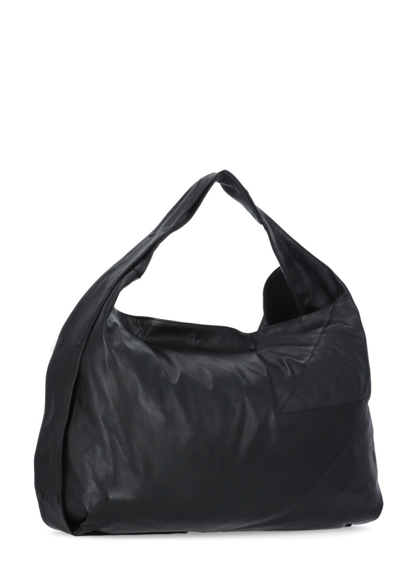 Discord X Yohji Yamamoto Black Leather Shoulder Bag In Black
