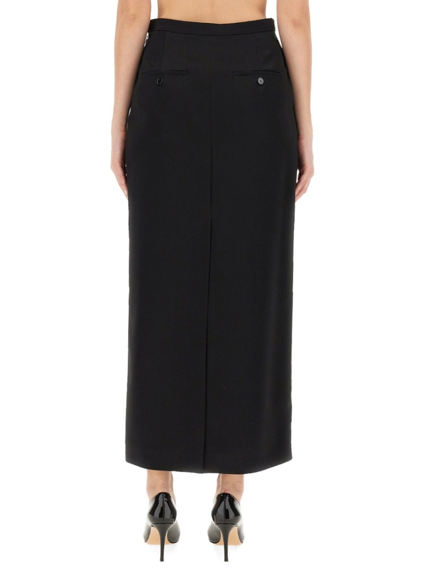 Lanvin Elegant Long Skirt With Subtle Back Slit In Black