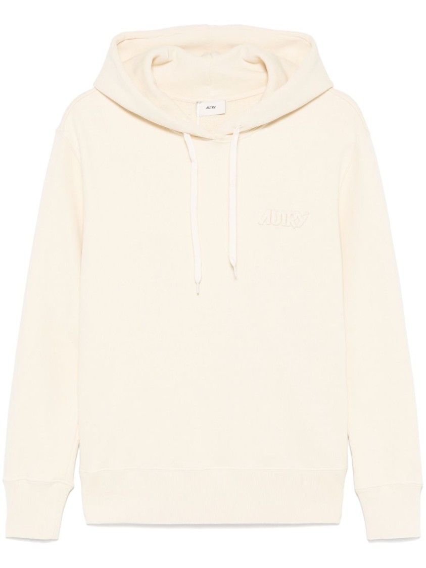 Autry Ecru Sweater With Drawstring Hood And Long Sleeves