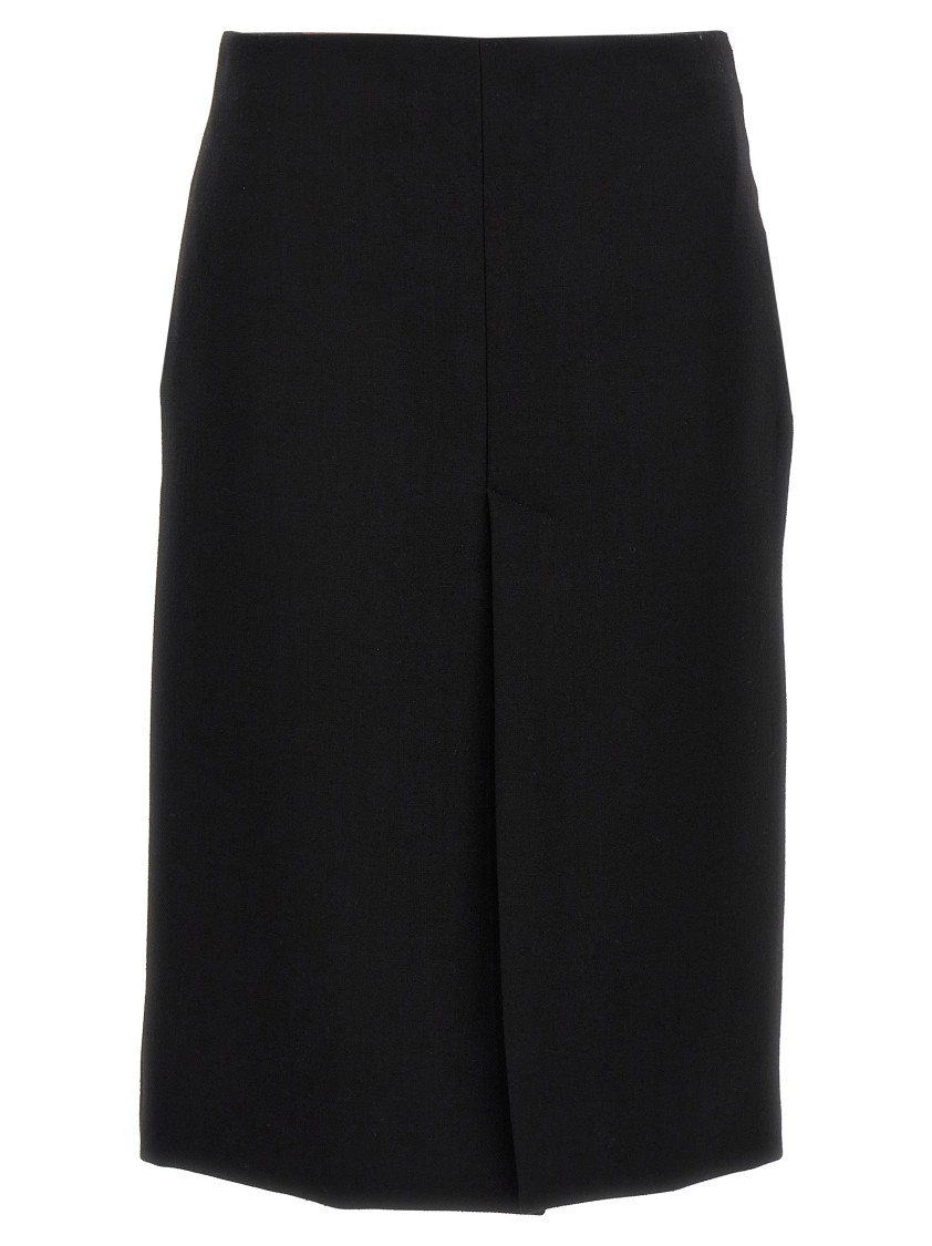 Gucci Wool Crepe Skirt In Black