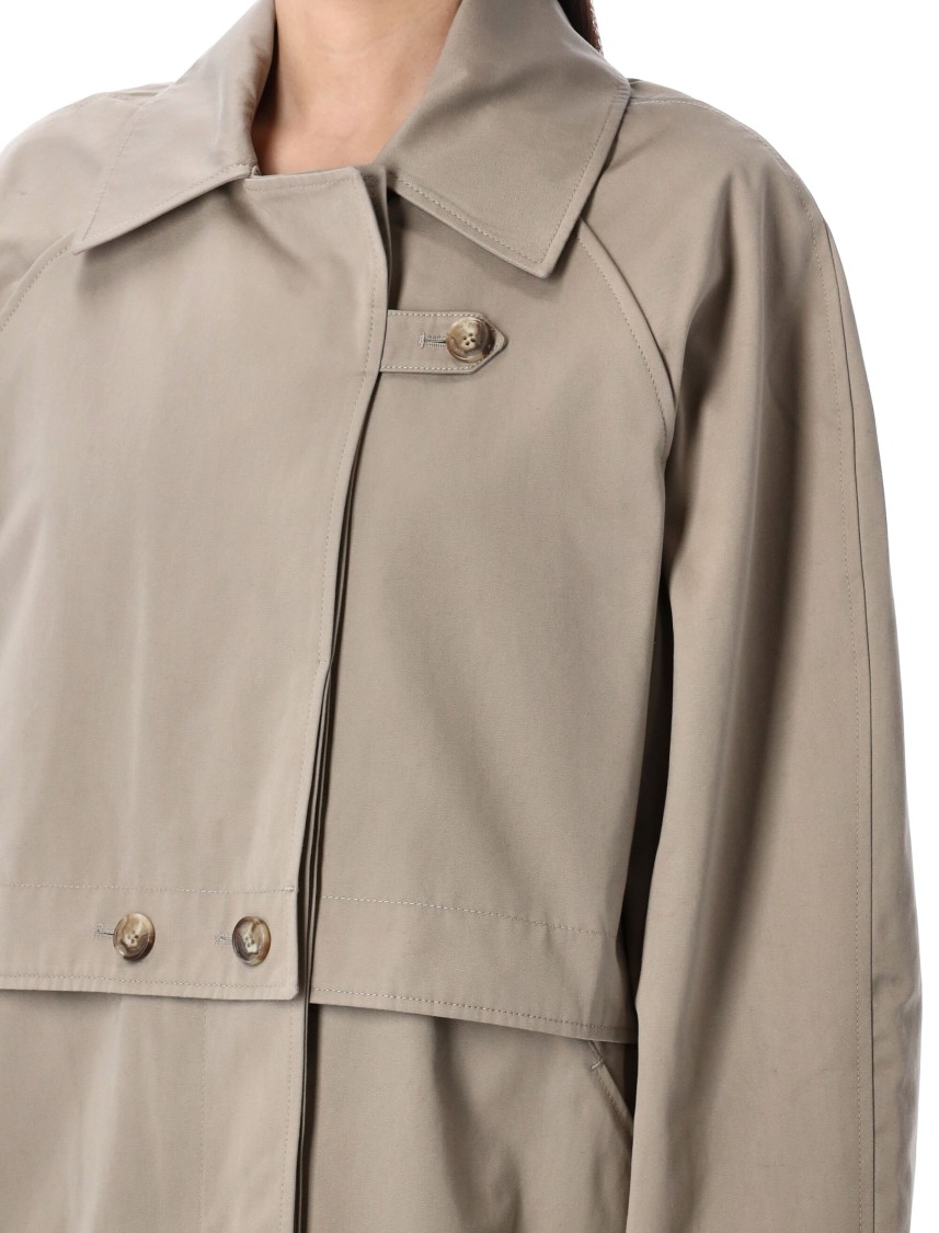 Remain Birger Christensen Remain Trench Coat With Cropped Overlay And Classic Collar In Neutrals