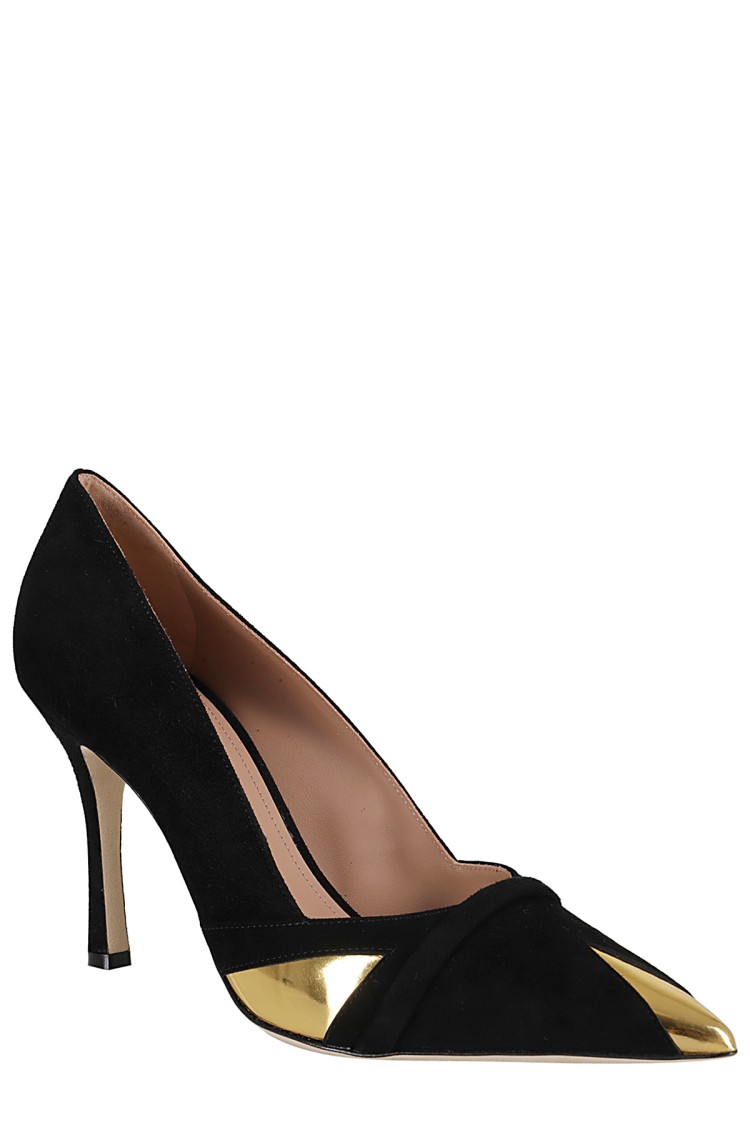 Malone Souliers Gae Suede Metallic Stiletto Pumps In Black