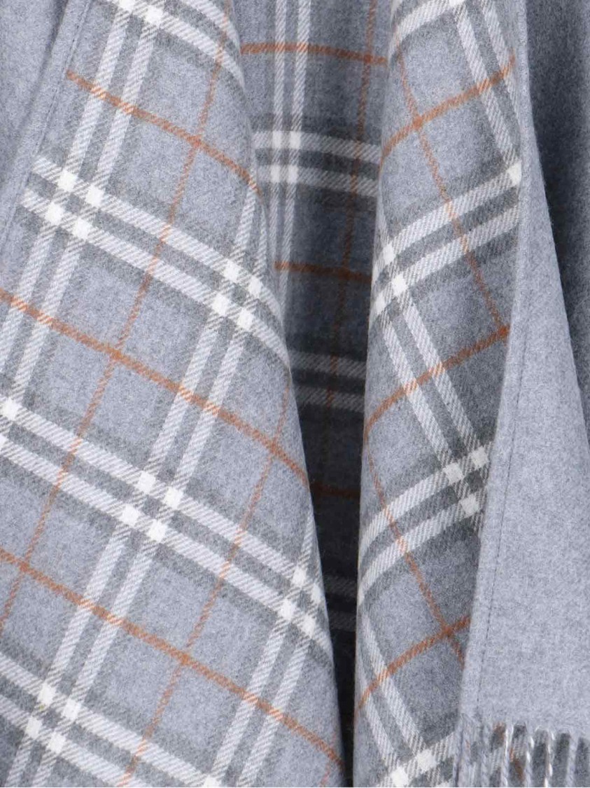 Burberry Reversible Merino Wool Cape In Gray