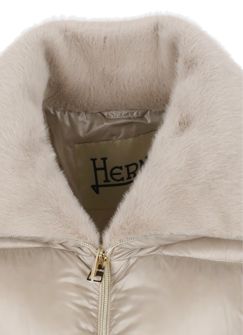 Herno Chantilly Down Jacket With Ultralight Nylon In Neutral