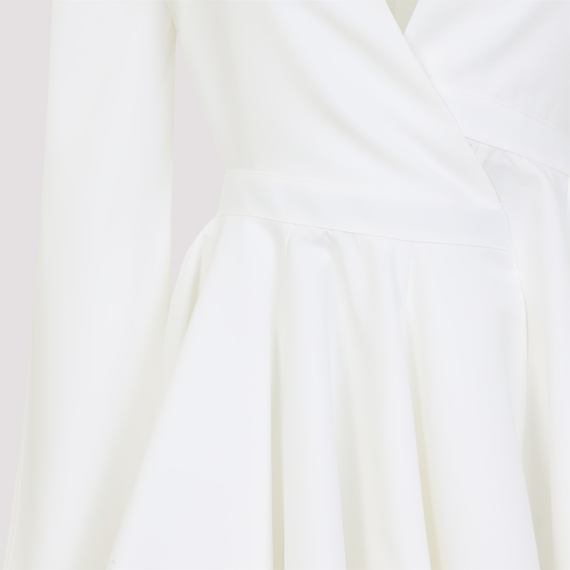 Shop Alaïa Asym Belt White Cotton Mini Dress