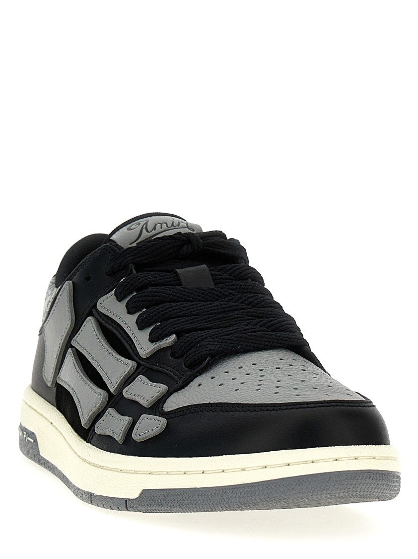Amiri 'skel Top Low' Black Sneakers With Skeleton Patch