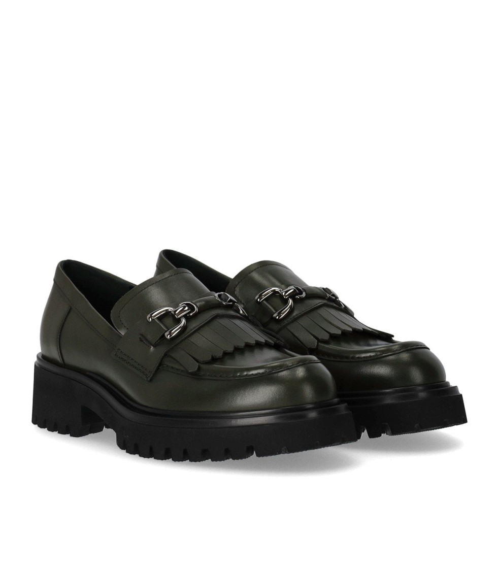 Guglielmo Rotta Wau Military Green Loafer In Green