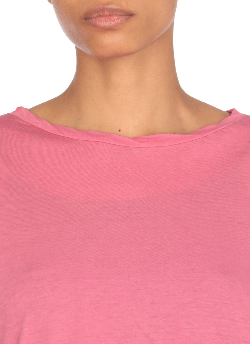 Shop Avant Toi Fuchsia Cotton T-shirt