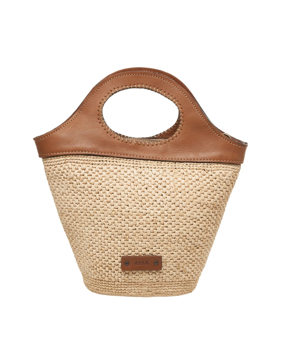 AFAR AFAR HANDMADE RAPHIA AND LEATHER ASIZA SMALL HANDBAG