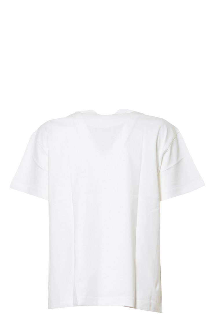 Jil Sander Butter White Cotton T-shirt With Back Print In White