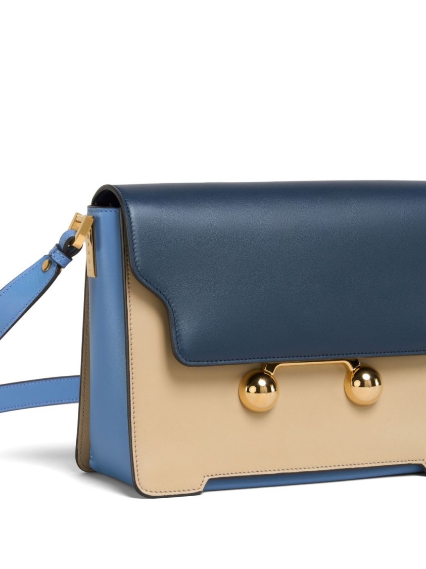Marni Multicolored Leather Bag With Shoulder Strap In Blue