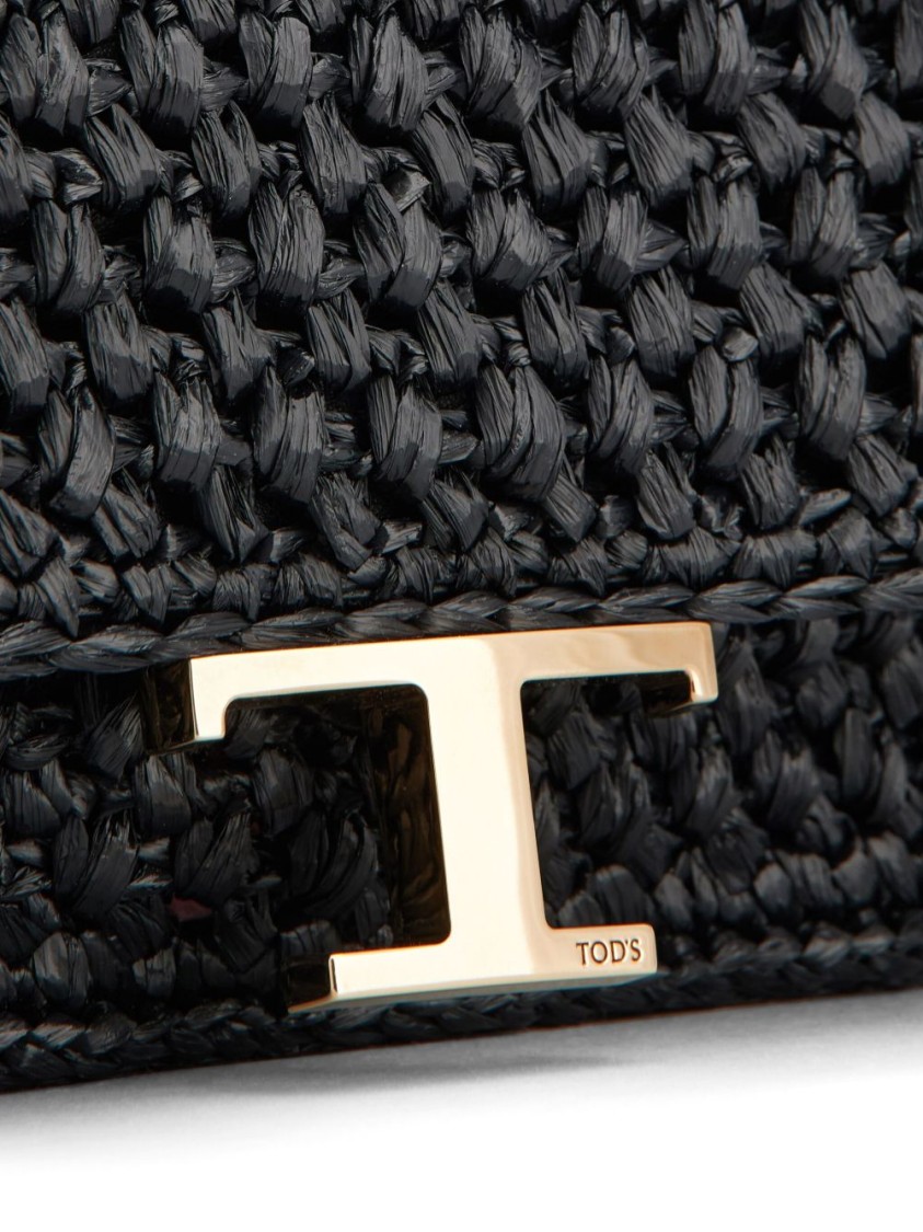 Tod's Black Woven Texture Shoulder Bag