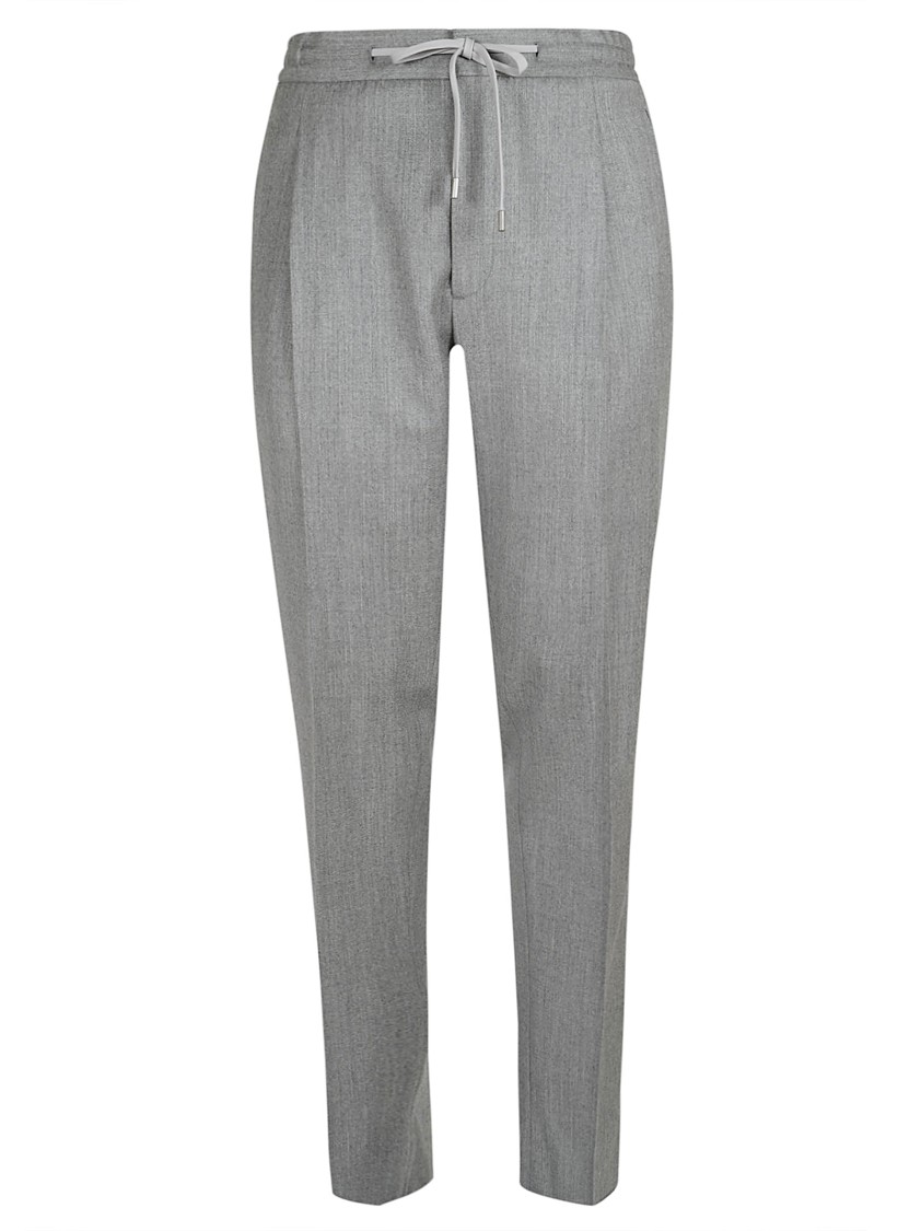 LARDINI LARDINI GRAY COTTON CORDUROY BLEND TAPERED PANTS