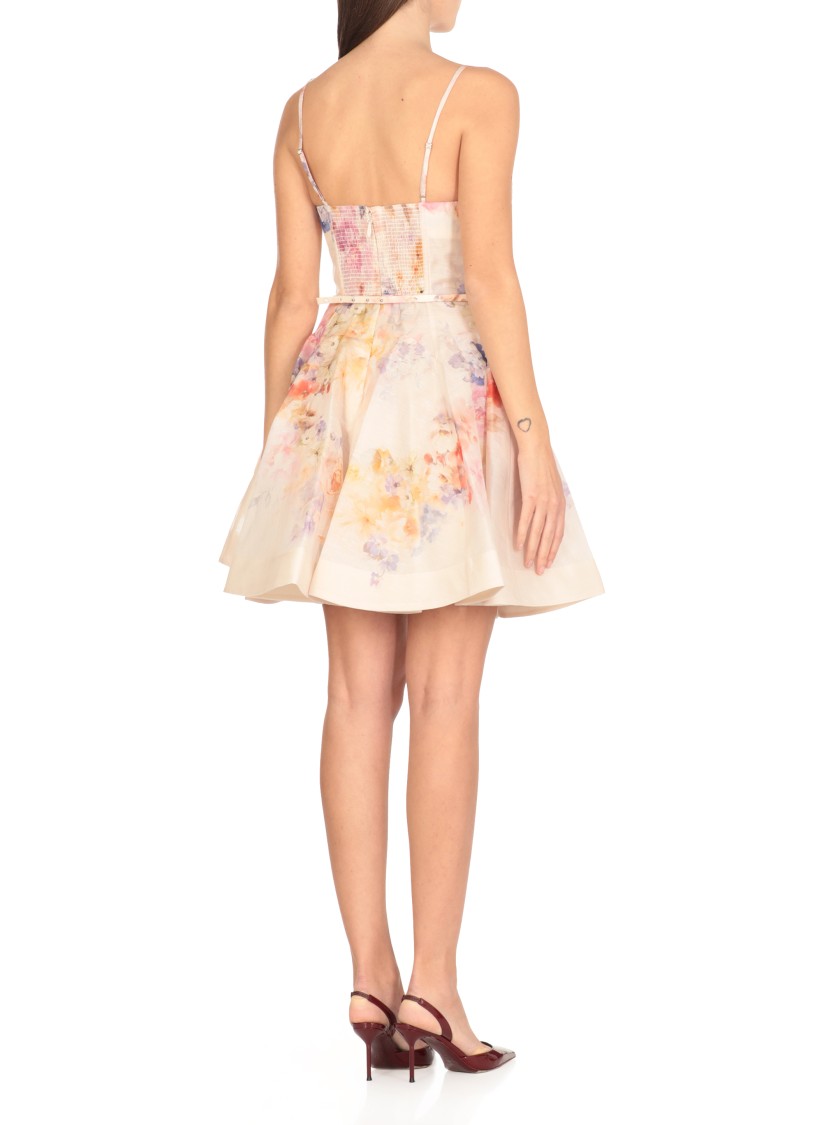 Shop Zimmermann Crush Twist Front Mini Dress In Neutrals