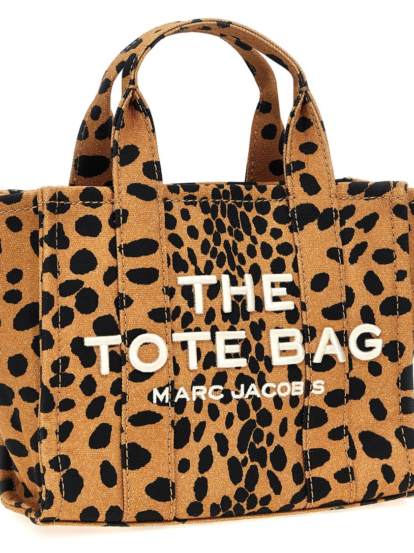 Marc Jacobs 'the Cheetah Canvas Small Tote' Handbag In Brown