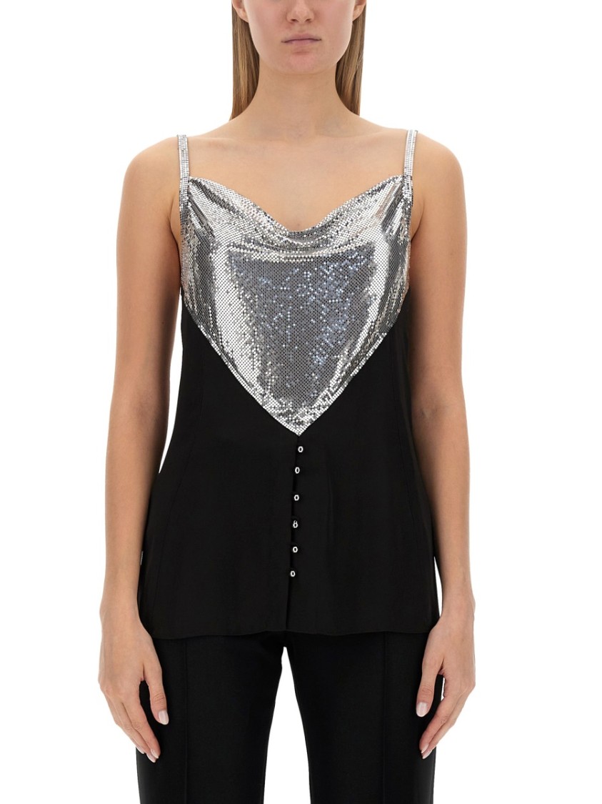 Rabanne Paco  Slim-fit Top With Metallic Inserts