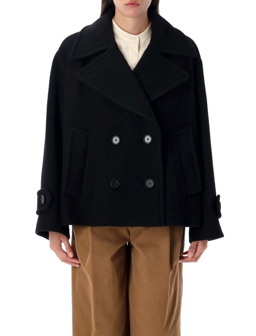 Chloé Oversized Short Coat In Black
