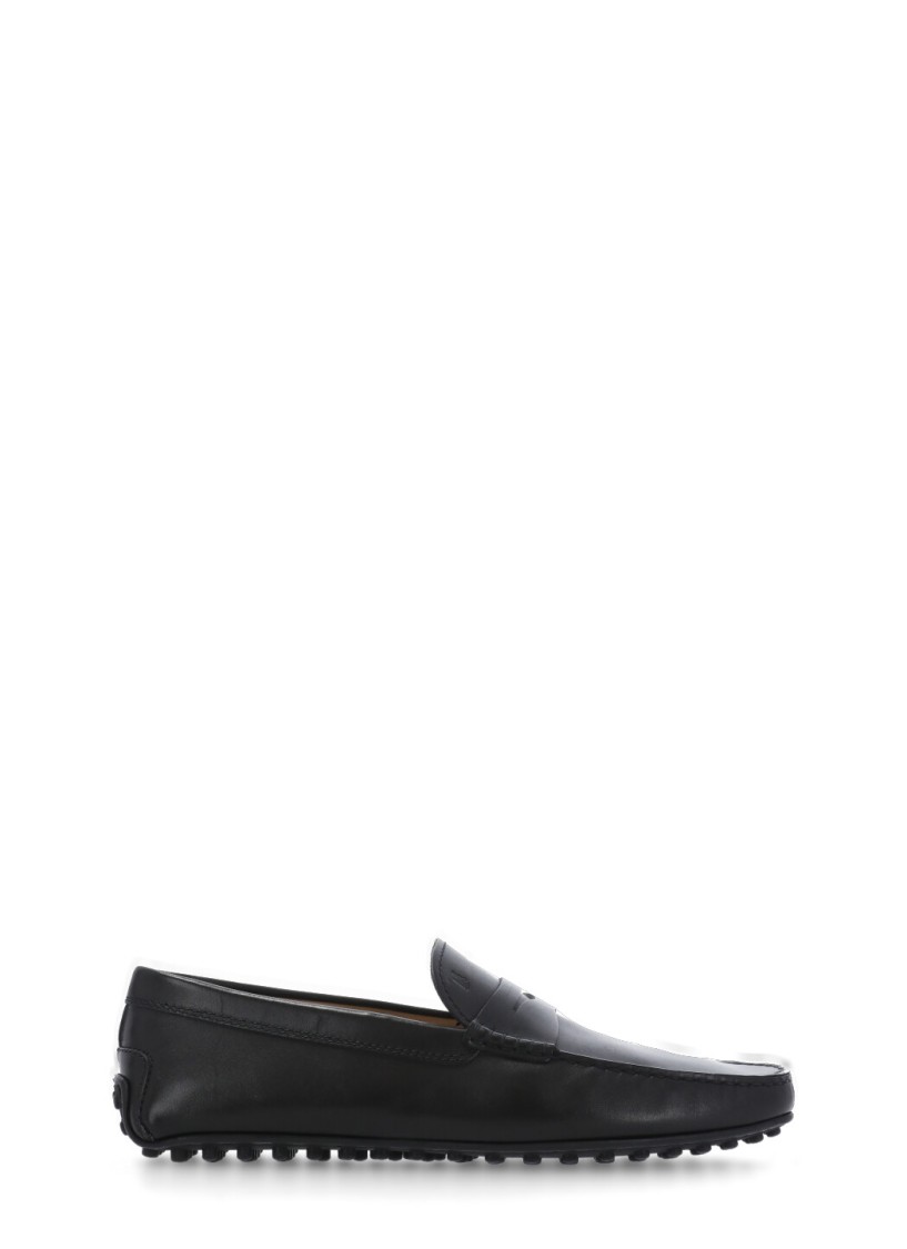 Tod's Black Smooth Leather Loafers In Black