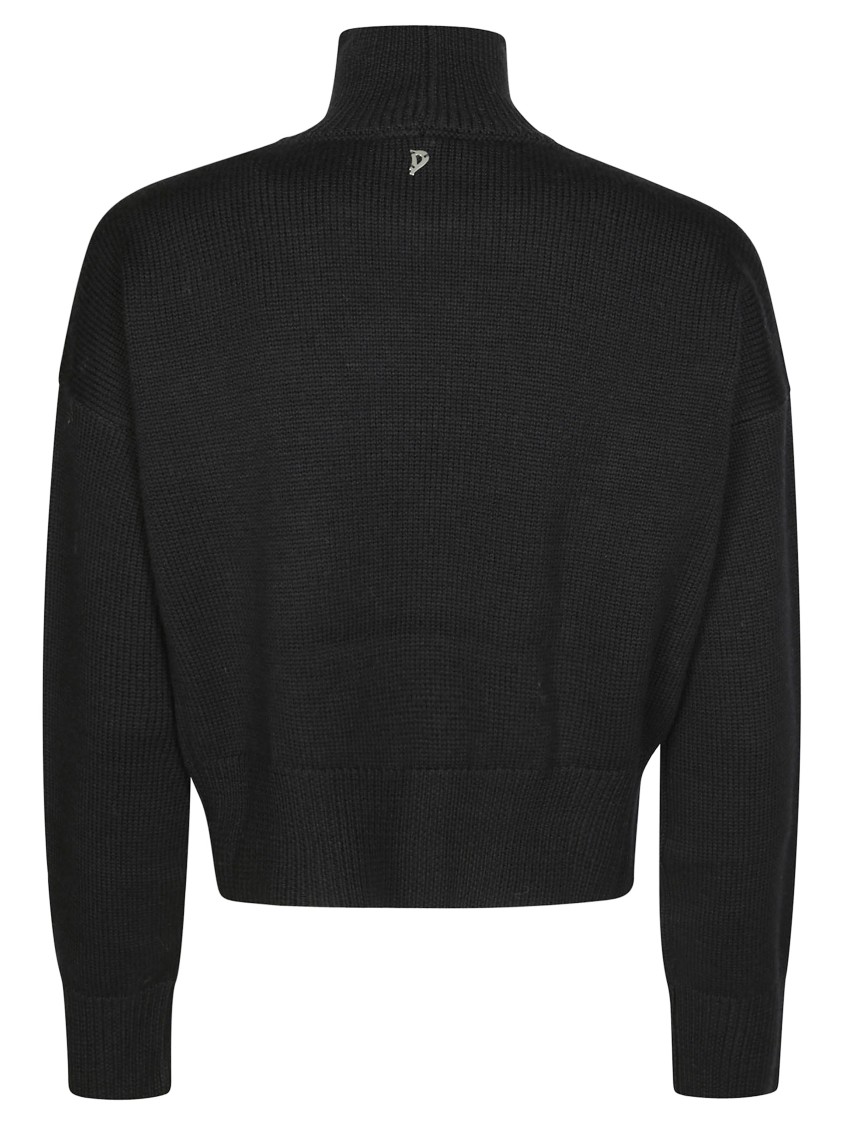 Dondup Turtleneck Long-sleeved Sweater In Black