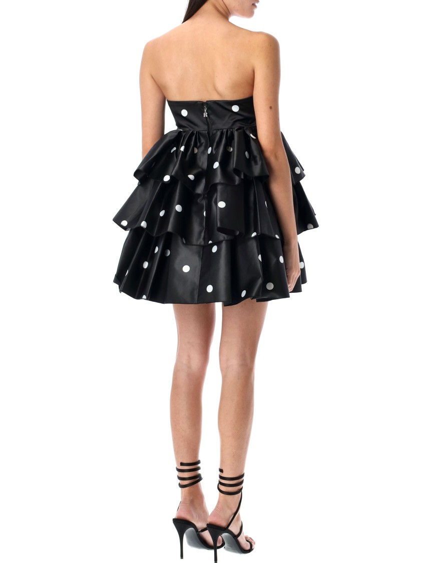 Shop Rotate Birger Christensen Rotate Satin Ruffled Mini Dress In Black