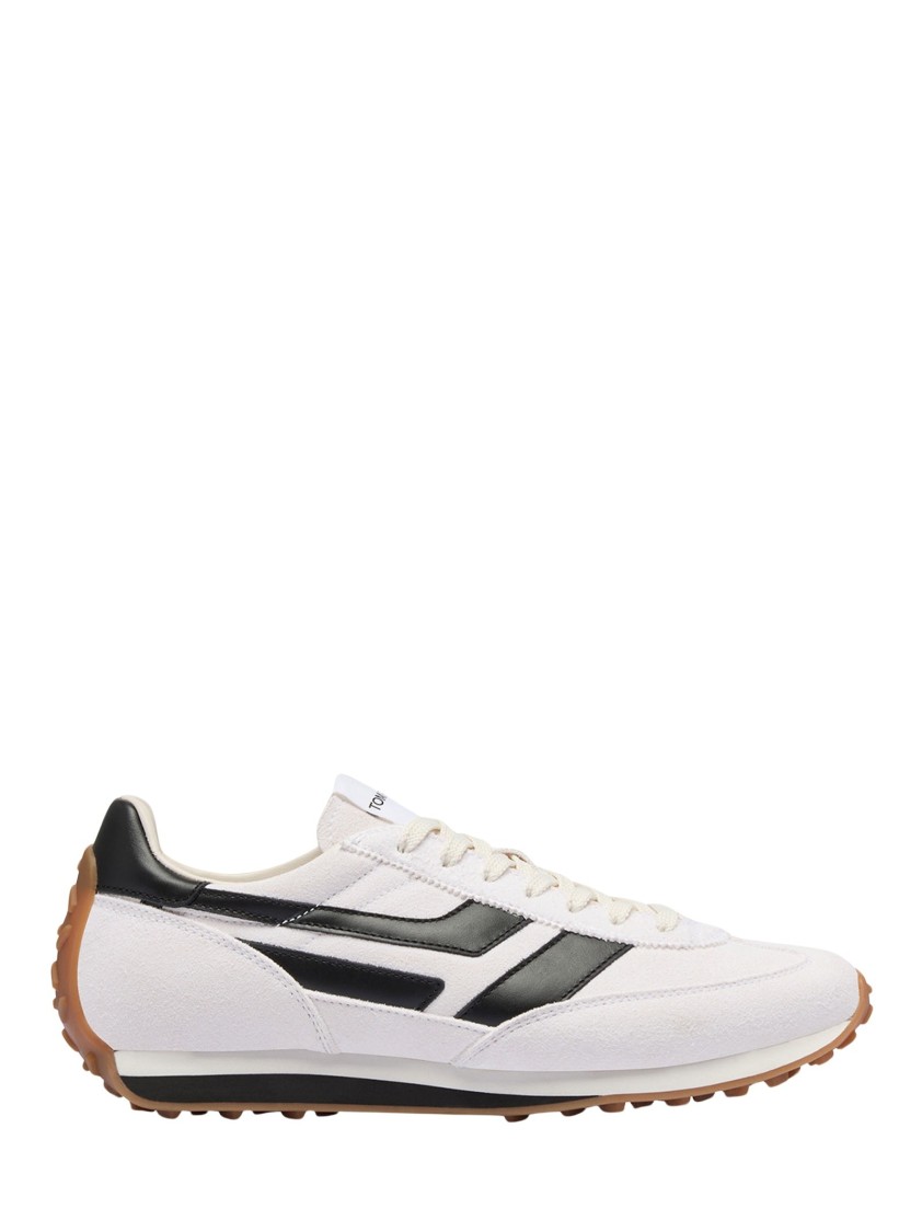 Tom Ford Mick Suede And Mesh Sneakers Shoes In White