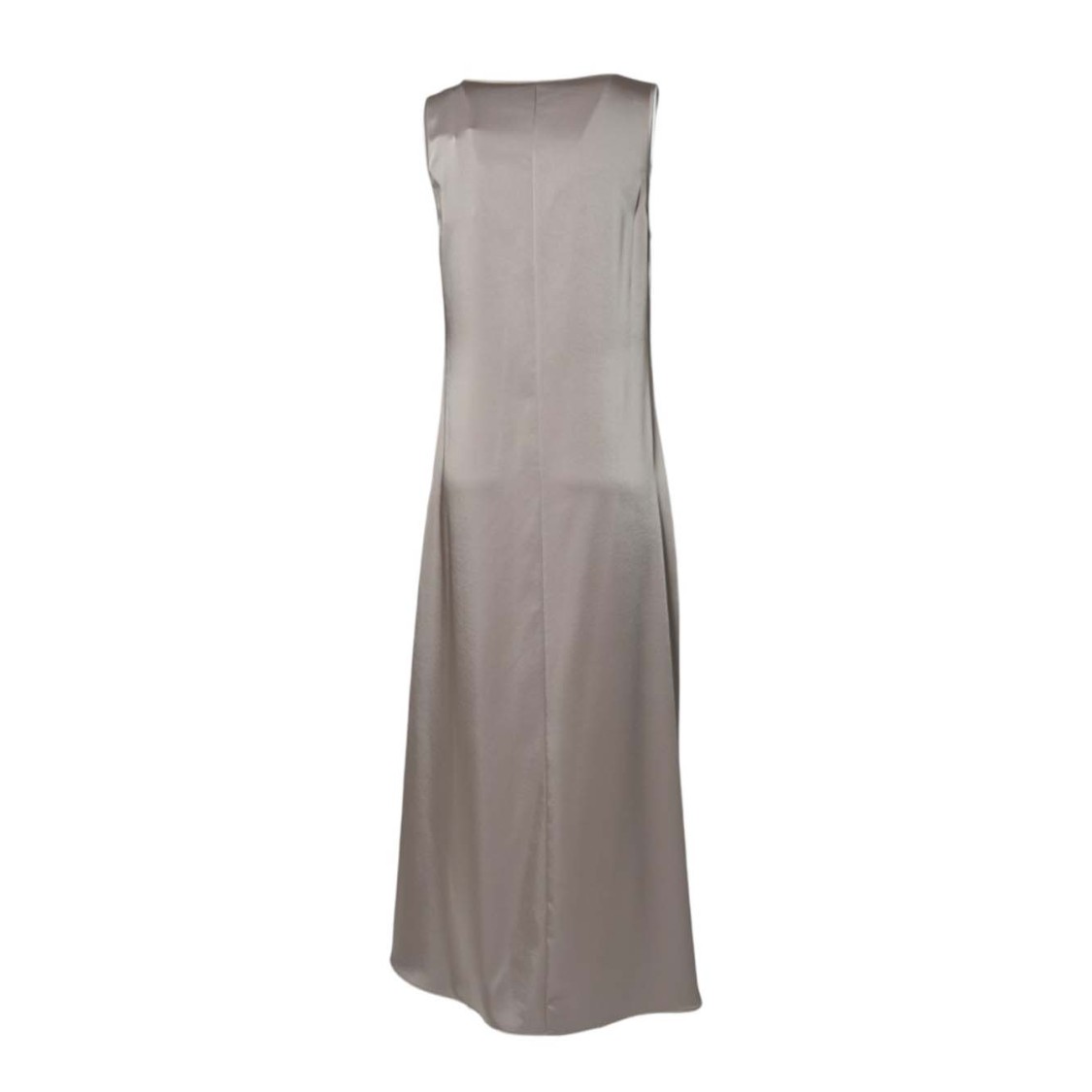 Max Mara Sleeveless Maxi Dress With V-neckline And Flowing Silhouette In Gray