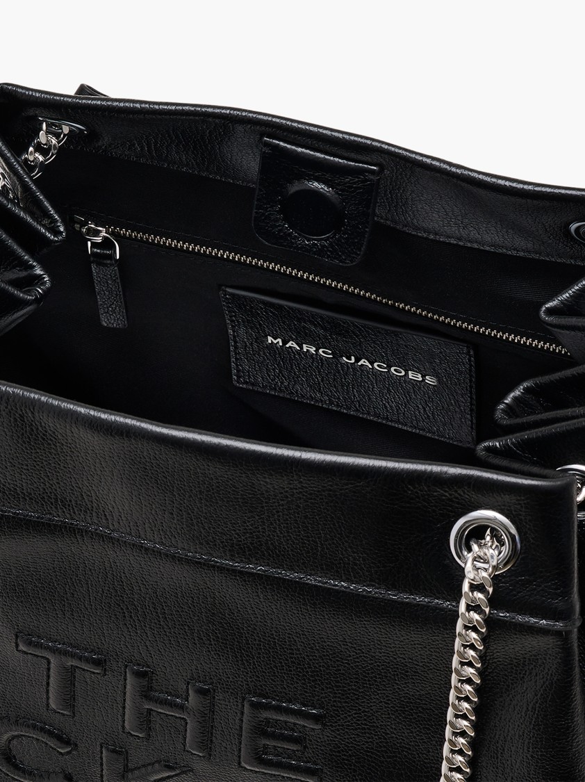 Marc Jacobs Structured Black Shoulder Bag With Drawstring Closure