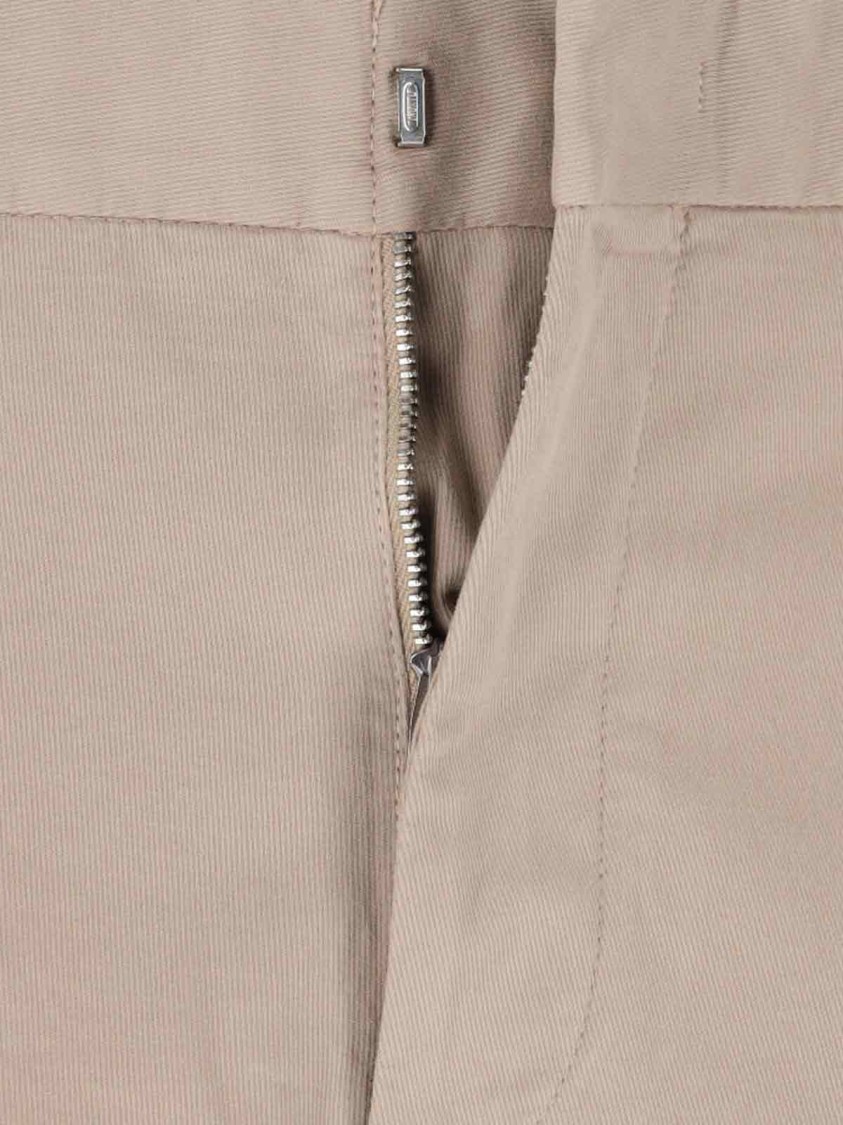 Shop Zegna Beige Cotton Chino Pants With Medium Waist