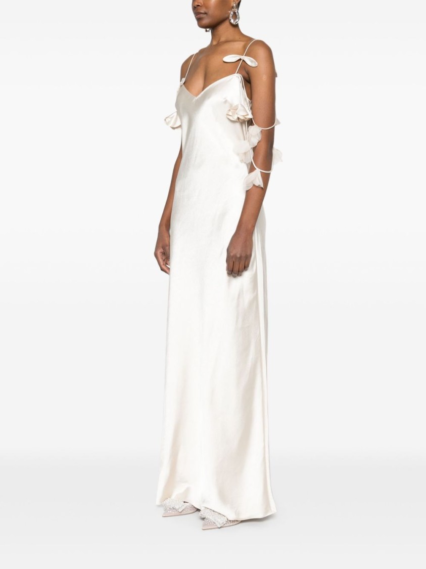 Shop Self-portrait Floral Accent Evening Dress With Adjustable Straps
